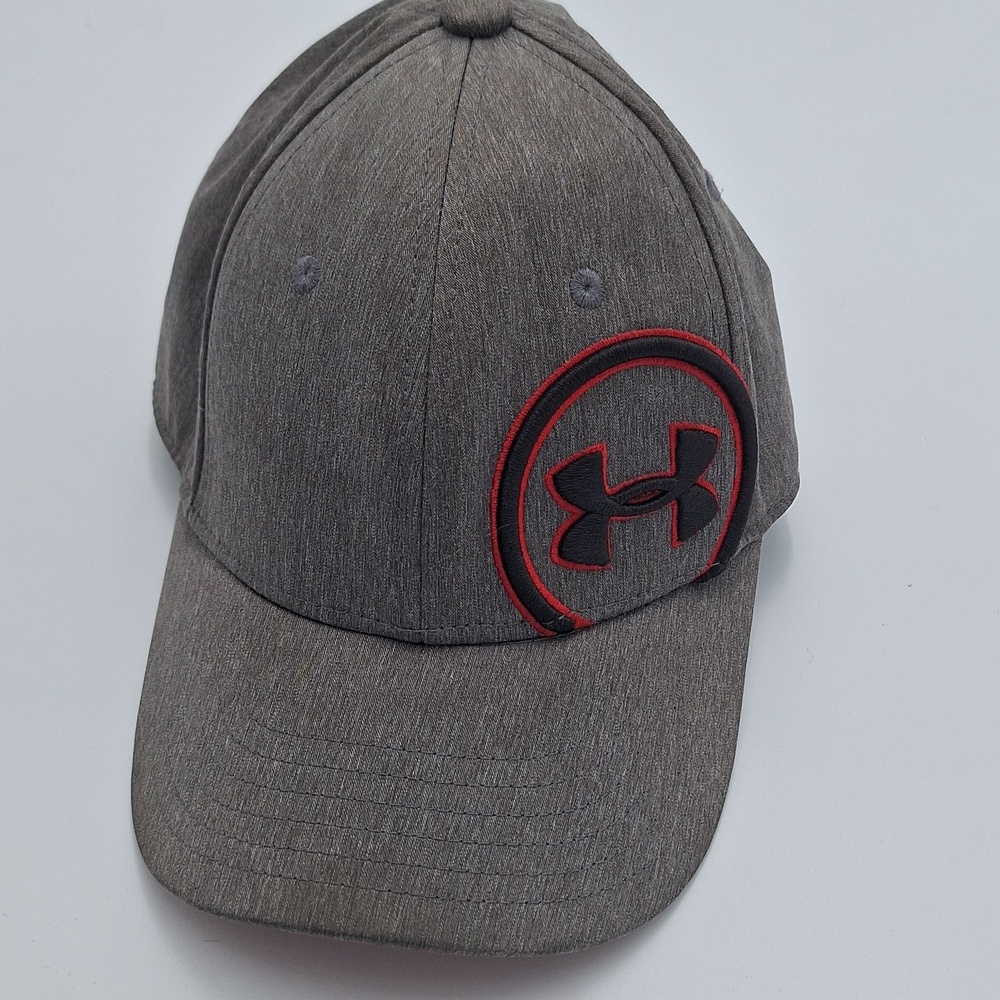 Under Armour Charcoal and Red Logo Cap